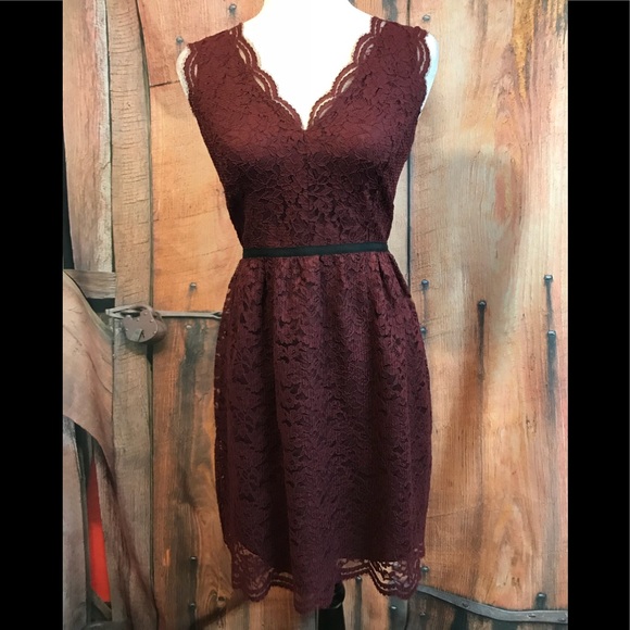LOFT Dresses & Skirts - 🌼LOFT Ann Taylor Wine colored lace
